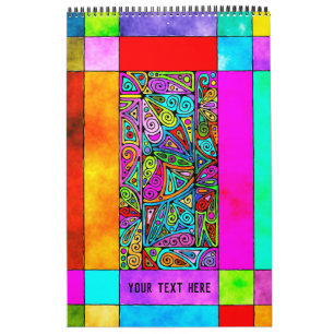 Handmålad och digitalt målad Mönster Art 2 - DIG Kalender