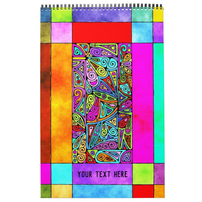 Handmålad och digitalt målad Mönster Art 2 - DIG Kalender (Omslag)