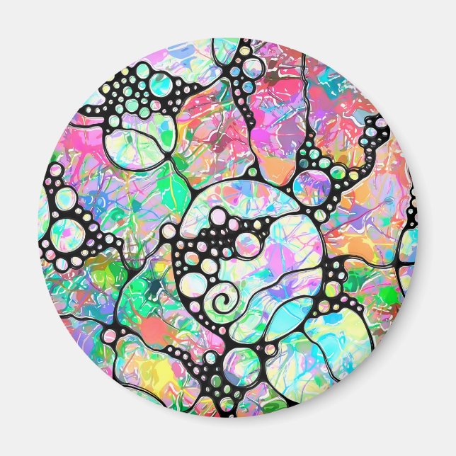 Handmålad och digitalt målad Mönster art 31 Magnet (Framsidan)