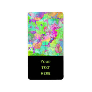 Handmålad och digitalt målad Mönster art 41 Adressetikett