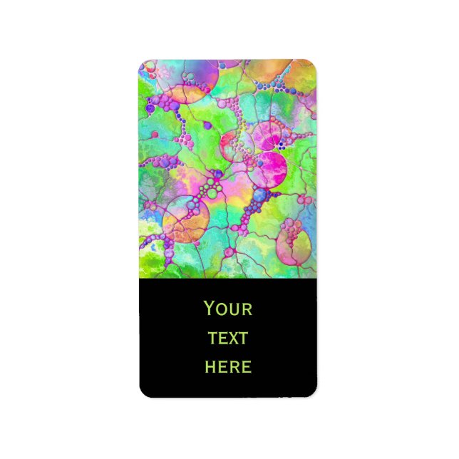 Handmålad och digitalt målad Mönster art 41 Adressetikett (Framsidan)