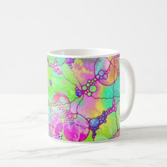 Handmålad och digitalt målad Mönster art 41 Kaffemugg (Framsida höger)