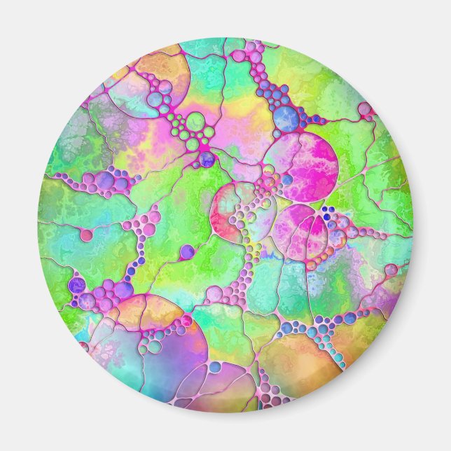 Handmålad och digitalt målad Mönster art 41 Magnet (Framsidan)