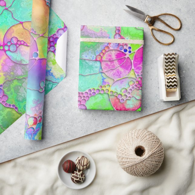 Handmålad och digitalt målad Mönster art 41 Presentpapper (Hantverk)