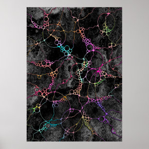 Handmålad och digitalt målad Mönster art 44 Poster