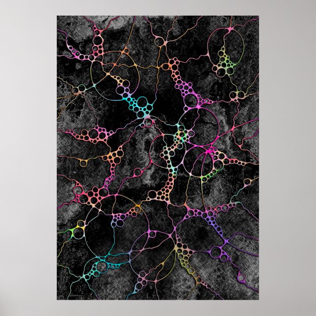 Handmålad och digitalt målad Mönster art 44 Poster (Framsidan)