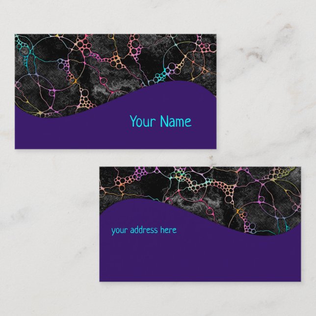 Handmålad och digitalt målad Mönster art 44 Visitkort (Fram/baksida)