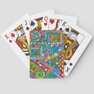 Handmålad och digitalt målad Mönster art 53 Casinokort