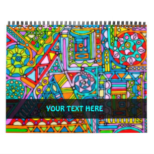 Handmålad och digitalt målad Mönster art 53 Kalender