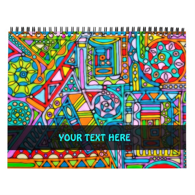 Handmålad och digitalt målad Mönster art 53 Kalender (Omslag)