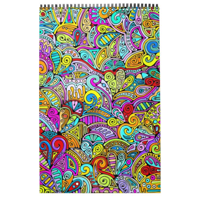 Handmålad och digitalt målad Mönster Art 6 Kalender (Omslag)