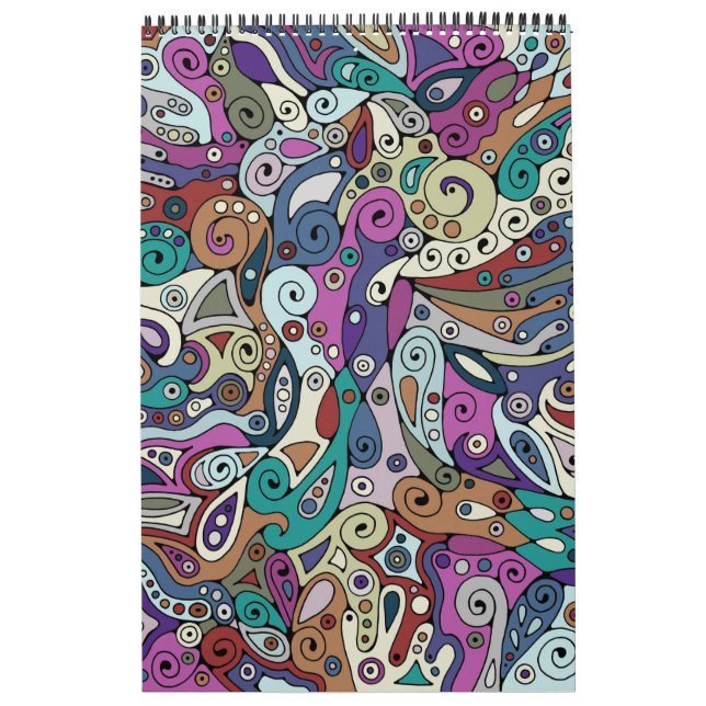 Handmålad och digitalt målad Mönster Art 8 Kalender (Omslag)
