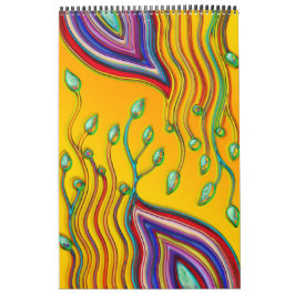 Handmålad och digitalt målad Mönster Art 9 Kalender