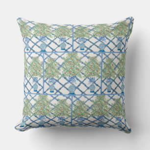 Handmålad Orange Träd Topiary Ginger Burk Burk Kudde