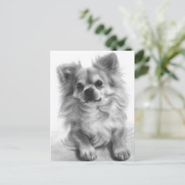 Handmålad Original Chihuahua Art Vykort