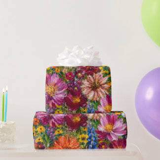 Handmålad presentförpackning med vilda blommor | F Presentpapper