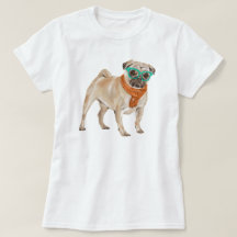 Handmålad Pug Bulldog