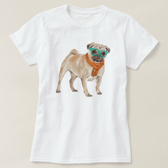 Handmålad Pug Bulldog Tröja (Design framsida)