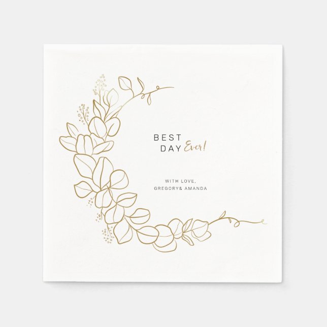 Handmålad ram med guldbelägg för bröllop pappersservett (Framsidan)