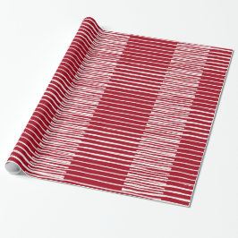 Handmålad Rand, Play, Red & White-jul Presentpapper