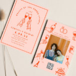 Handmålad Retro  Samtida Bröllopskonst  Inbjudningar<br><div class="desc">Whimsical Klotter Kul Bröllop</div>