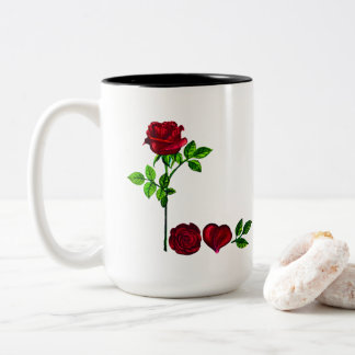 Handmålad Ro Mugg - Romantisk Blommigt Kaffe Kopp