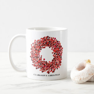 Handmålad röd Winterberry-andejul Kaffemugg