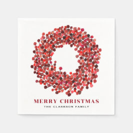 Handmålad röd Winterberry-andejul Pappersservett