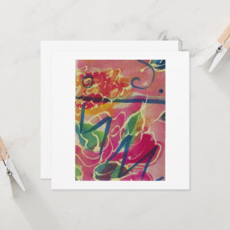 Handmålad silke blank hälsning kort