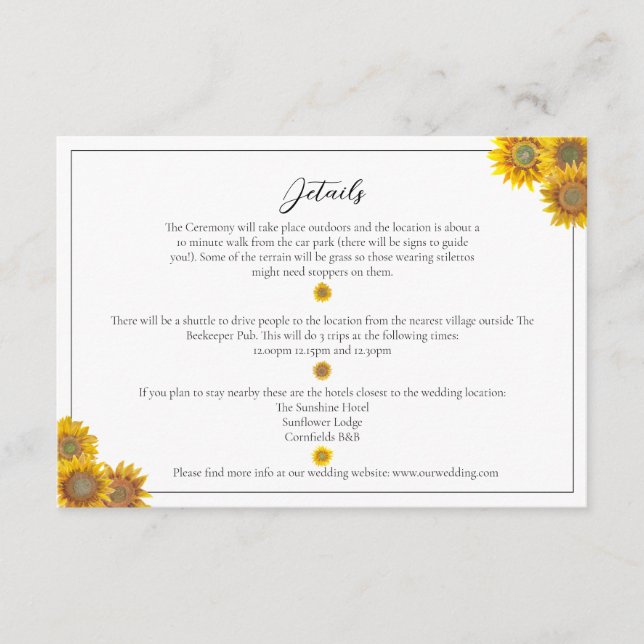 Handmålad solrosfodral kort (Framsida)