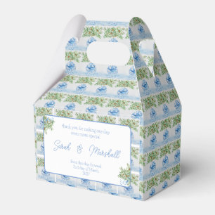 Handmålad Tuscan Blue Ginger Burk Bröllop Presentaskar