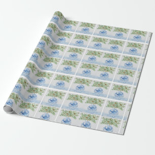 Handmålad Tuscan Blue Ginger Burk Presentpapper