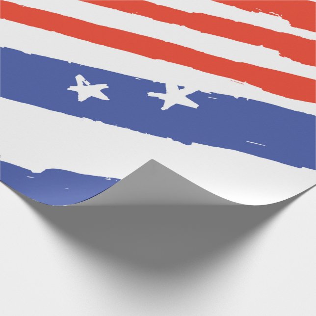 Handmålad USA flagga Rand Presentpapper (Hörn)