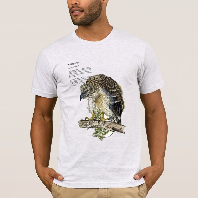 Handmålad utrotningshotad filippinsk örn t shirt (Framsida)