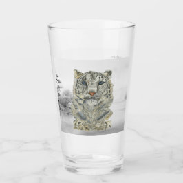 Handmålad utrotningshotad Snö Leopard Glaskopp