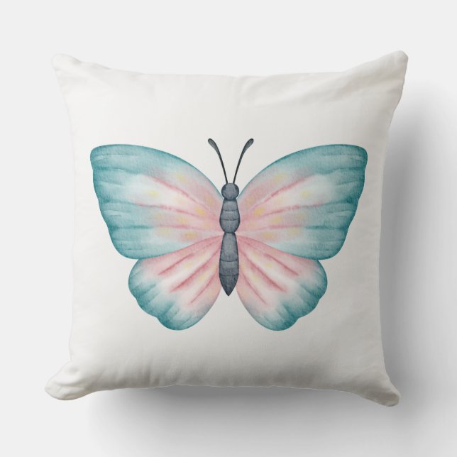 Handmålad utskrift av fjäril kudde (Framsida)