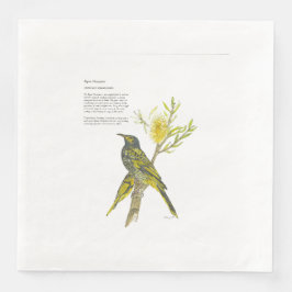 Handmålad utskrift av utrotningshotade honeyeater  pappersservett