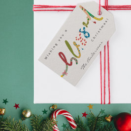 Handmålad välsignad julpresenttagg presentetikett