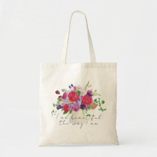 handmålad väteväska för lila av röd ros tygkasse