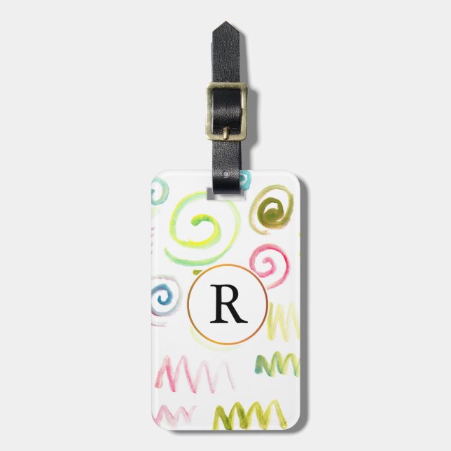 handmålad vattenfärg bagagebricka (Vertikal Framsida)