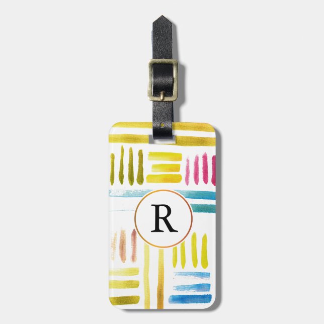 handmålad vattenfärg bagagebricka (Vertikal Framsida)