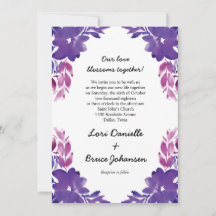 Handmålad vattenfärg Bröllopsinbjudan