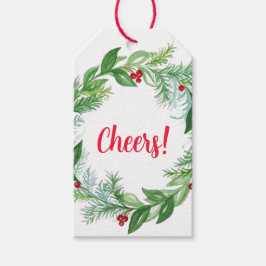 Handmålad vattenfärg Julens Helgdag Utandning Presentetikett