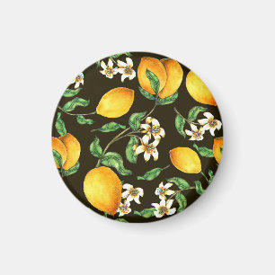 Handmålad vattenfärg Lemon Mönster Magnet