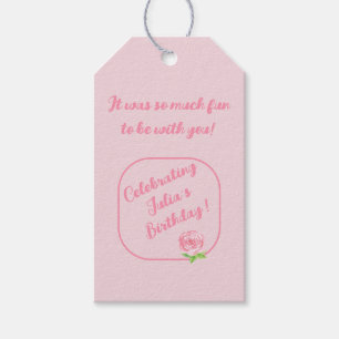 Handmålad vattenfärg Ro BIRTHDAY Presentetikett