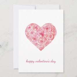 Handmålad vattenfärg Ro Heart Valentines day Julkort