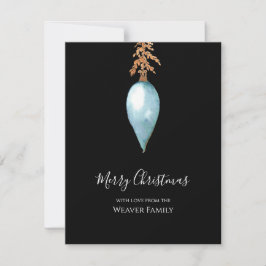 Handmålad vattenfärg Unik enkel jul Julkort