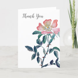 Handmålad vattenfärg Vild Ro Flower Tack Kort