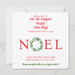 Handmålad vattenfärg Vinterutandning Inbjudningar