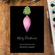 Handmålad vattenfärgad Rosa Jul Bauble